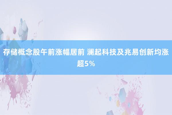 存储概念股午前涨幅居前 澜起科技及兆易创新均涨超5%