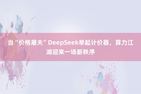 当“价格屠夫”DeepSeek举起计价器，算力江湖迎来一场新秩序