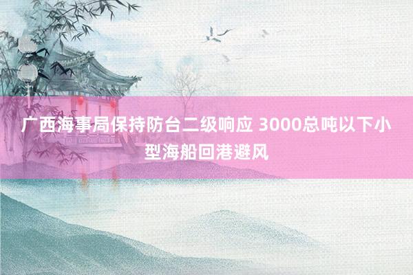 广西海事局保持防台二级响应 3000总吨以下小型海船回港避风
