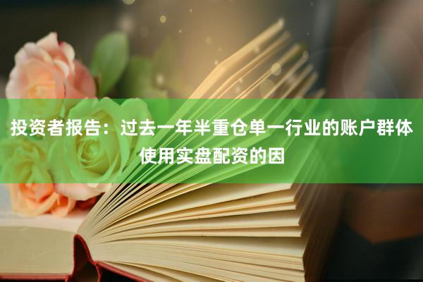 投资者报告：过去一年半重仓单一行业的账户群体使用实盘配资的因