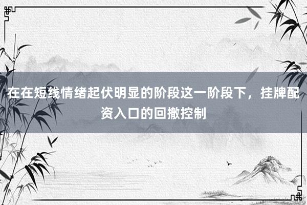 在在短线情绪起伏明显的阶段这一阶段下，挂牌配资入口的回撤控制