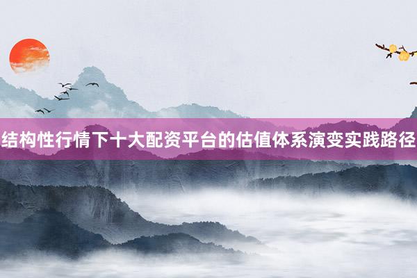结构性行情下十大配资平台的估值体系演变实践路径