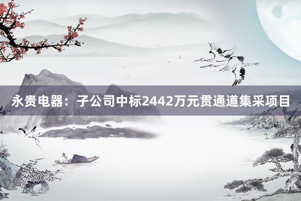 永贵电器：子公司中标2442万元贯通道集采项目