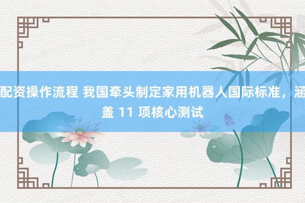配资操作流程 我国牵头制定家用机器人国际标准,涵盖 11 项核心测试