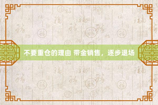 不要重仓的理由 带金销售，逐步退场