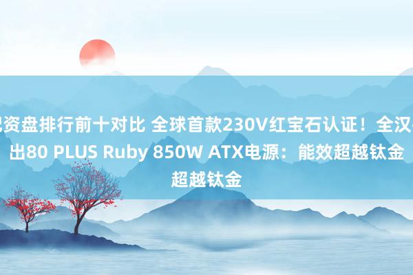 配资盘排行前十对比 全球首款230V红宝石认证！全汉推出80 PLUS Ruby 850W ATX电源：能效超越钛金