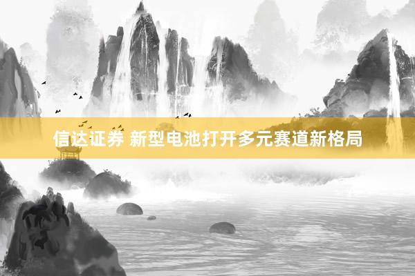 信达证券 新型电池打开多元赛道新格局