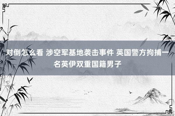 对倒怎么看 涉空军基地袭击事件 英国警方拘捕一名英伊双重国籍男子